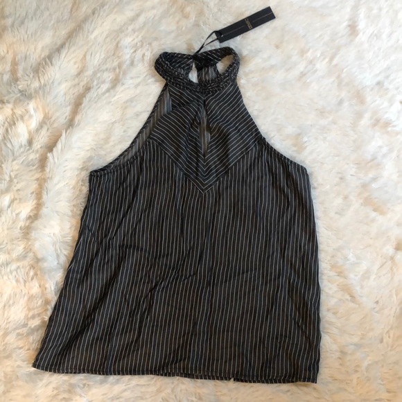 1250 C Tops - 1250*C NWT striped 100% Tencel key hole halter